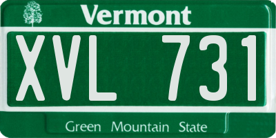 VT license plate XVL731