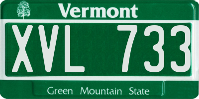 VT license plate XVL733