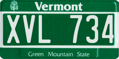 VT license plate XVL734