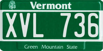 VT license plate XVL736