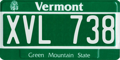 VT license plate XVL738