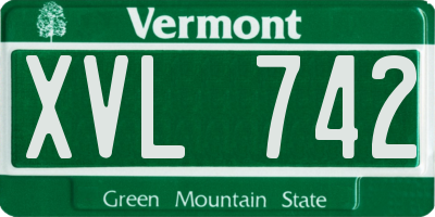 VT license plate XVL742