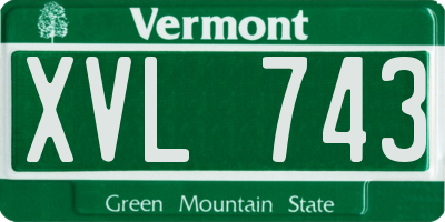 VT license plate XVL743
