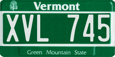 VT license plate XVL745