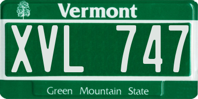 VT license plate XVL747