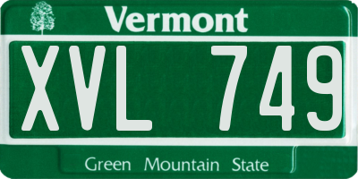 VT license plate XVL749