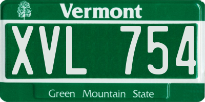 VT license plate XVL754