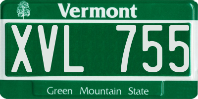 VT license plate XVL755