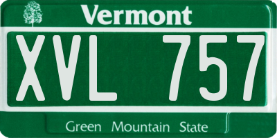 VT license plate XVL757