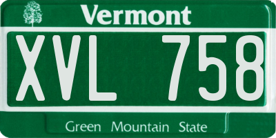VT license plate XVL758