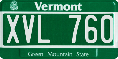 VT license plate XVL760