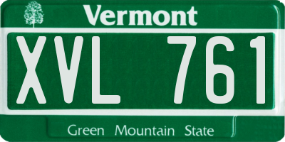 VT license plate XVL761