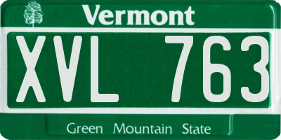 VT license plate XVL763
