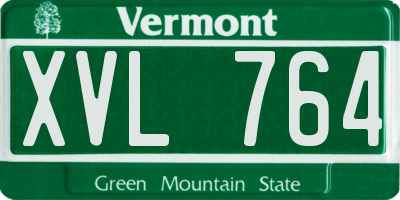 VT license plate XVL764