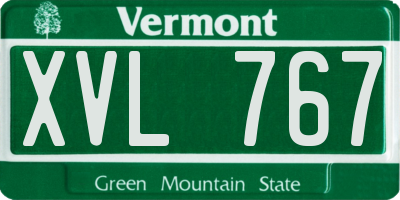 VT license plate XVL767