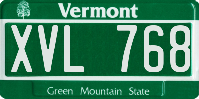 VT license plate XVL768