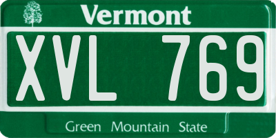 VT license plate XVL769