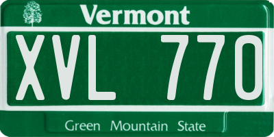 VT license plate XVL770