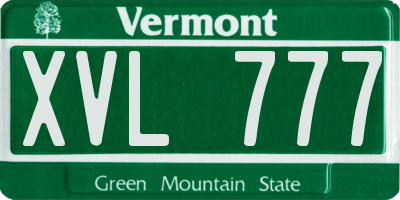VT license plate XVL777