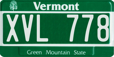 VT license plate XVL778