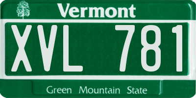 VT license plate XVL781