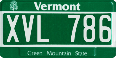 VT license plate XVL786