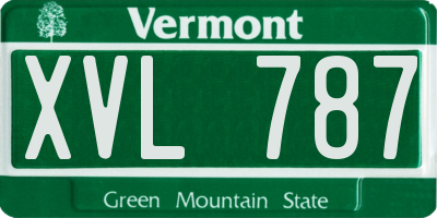 VT license plate XVL787