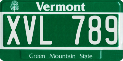 VT license plate XVL789