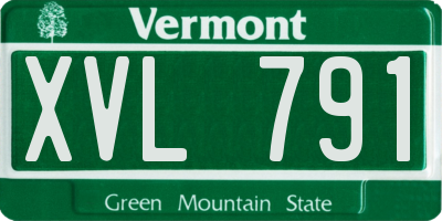 VT license plate XVL791
