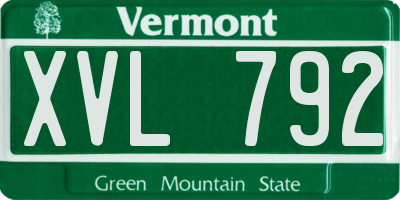 VT license plate XVL792