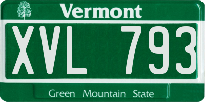 VT license plate XVL793
