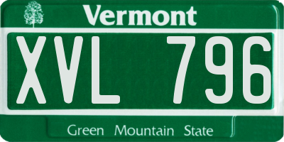 VT license plate XVL796