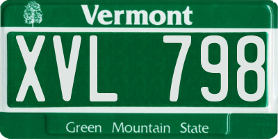 VT license plate XVL798