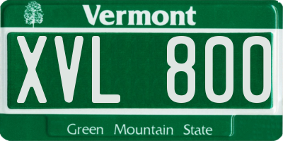 VT license plate XVL800