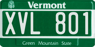 VT license plate XVL801