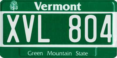 VT license plate XVL804