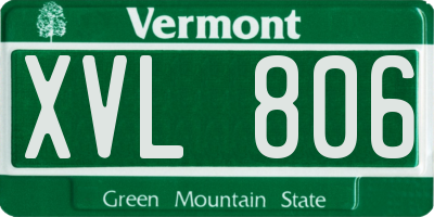 VT license plate XVL806