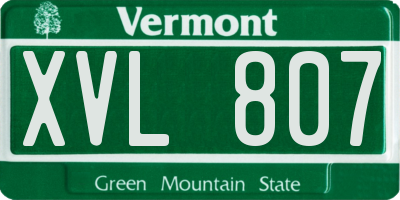 VT license plate XVL807