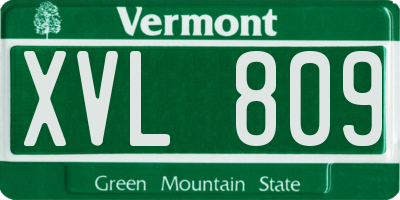 VT license plate XVL809