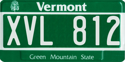 VT license plate XVL812