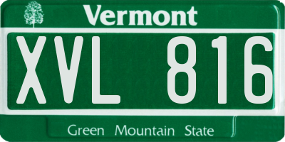 VT license plate XVL816