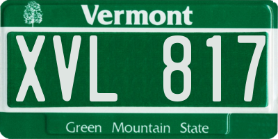 VT license plate XVL817