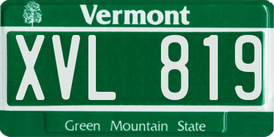 VT license plate XVL819
