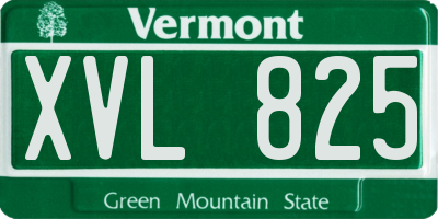 VT license plate XVL825