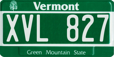 VT license plate XVL827