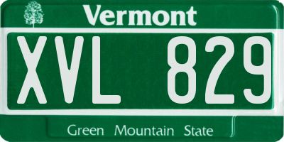 VT license plate XVL829