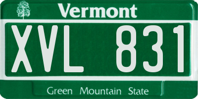 VT license plate XVL831