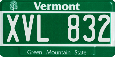 VT license plate XVL832