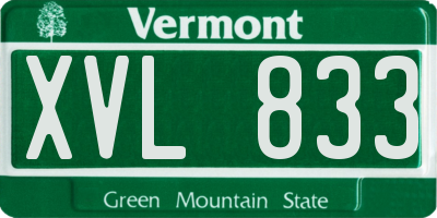 VT license plate XVL833