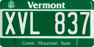 VT license plate XVL837